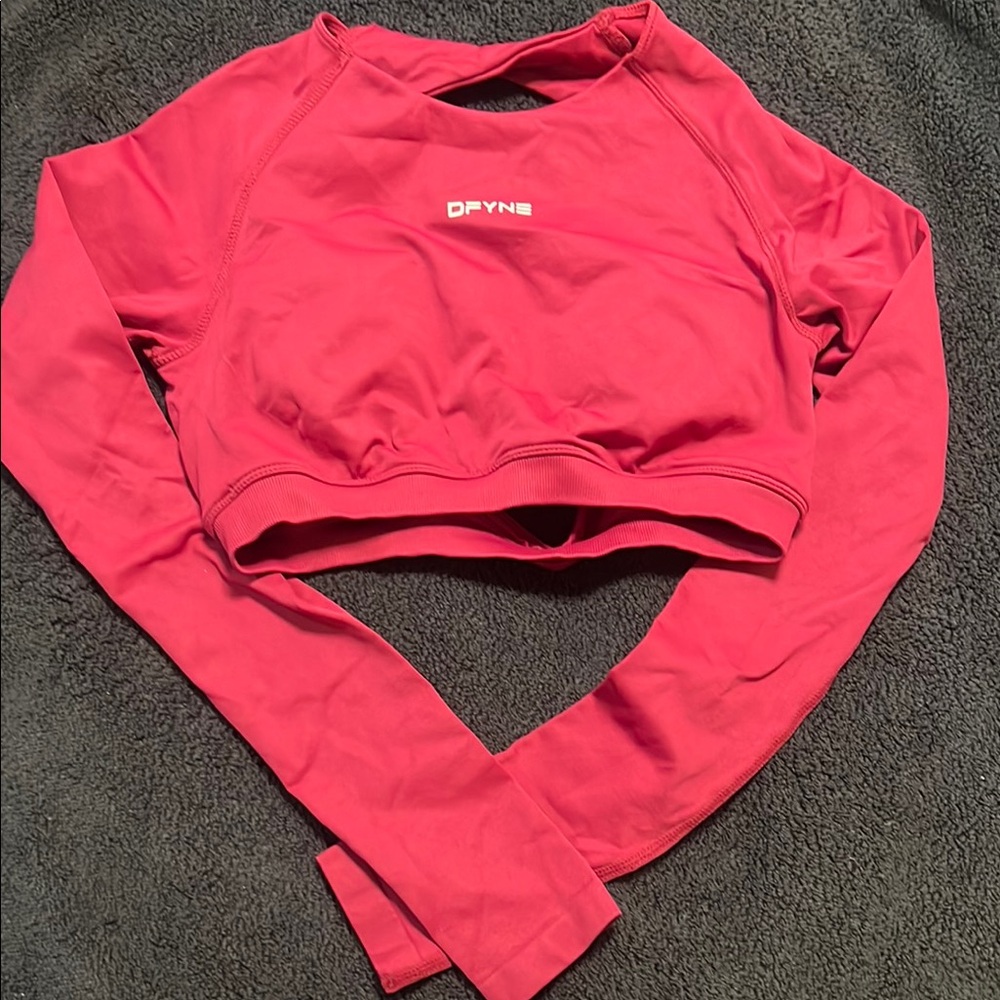 DPYNE Red Long Sleeve Crop Top